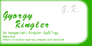 gyorgy ringler business card
